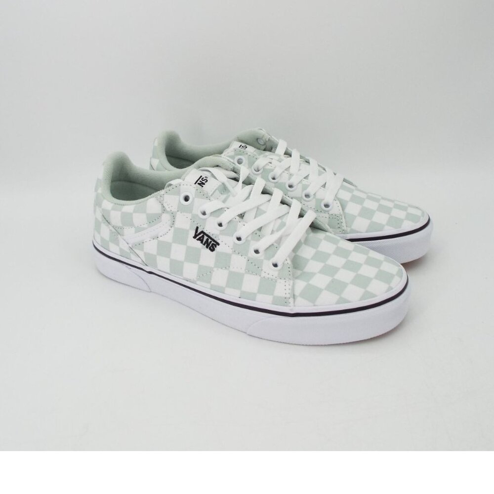 Vans Off The Wall Mint Green Checkerboard Skater Lace Up Sneakers Size 8.5